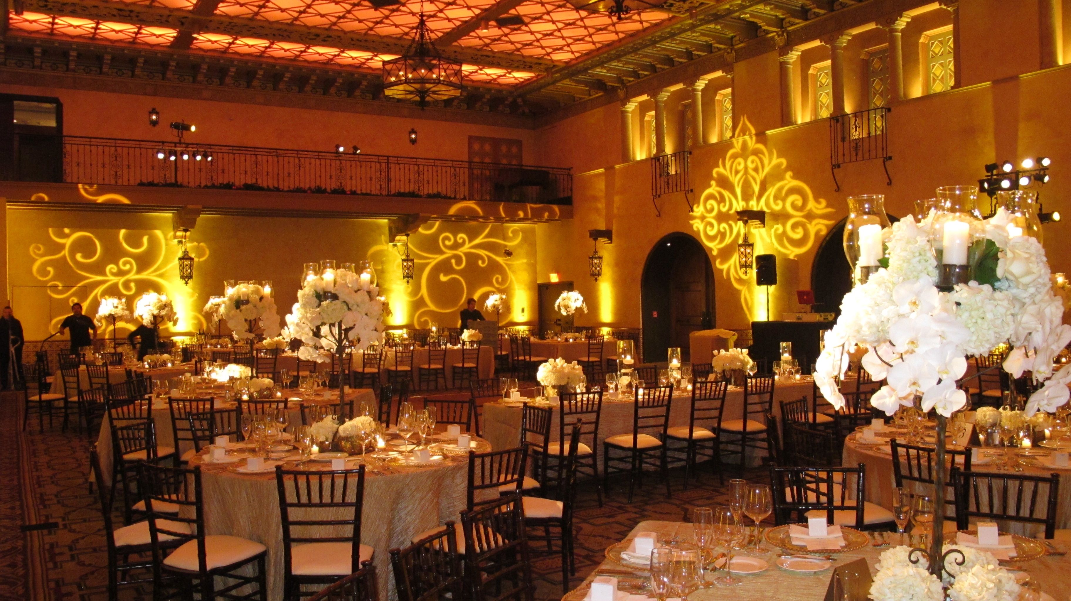 Image of The Blossom Ballroom Wedding Reception at The Hollywood Roosevelt, in Los Angeles, California , opened in 1927 and a member of Historic Hotels of America since 2016.